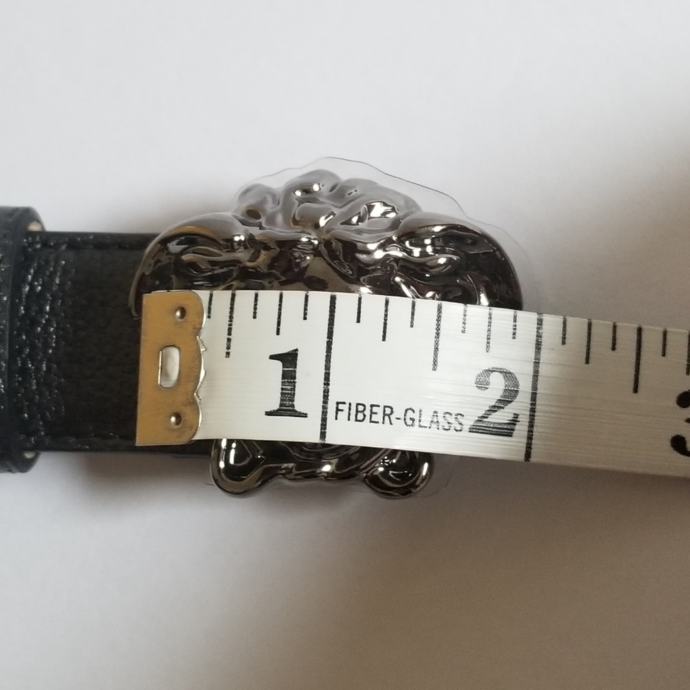Versace La Medusa Leather Belt Black Size 36 (90cm) - Picture 6 of 7